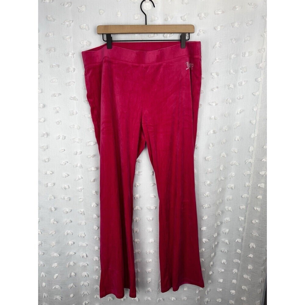 Juicy Couture Womens Pink Sweatpants Velour Size XXL Bootcut Pull On Pants - Picture 2 of 6